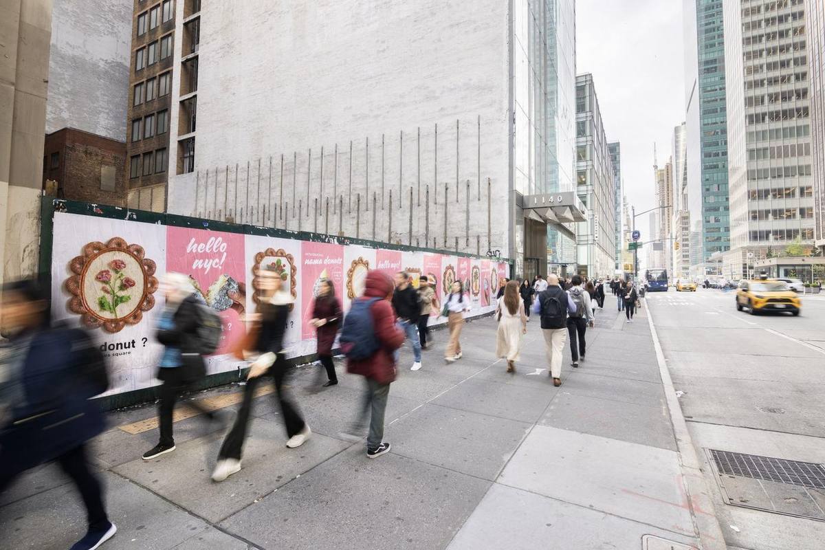 Street poster campaign at 6th Ave & 45th St — Japanese Donut